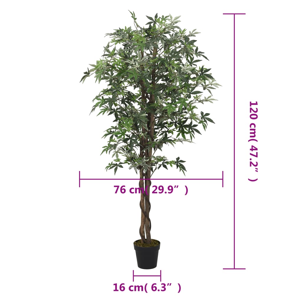 Kunstplant esdoornboom 336 bladeren 120 cm groen is nu te koop bij PeponiXL, paradijselijk wonen!