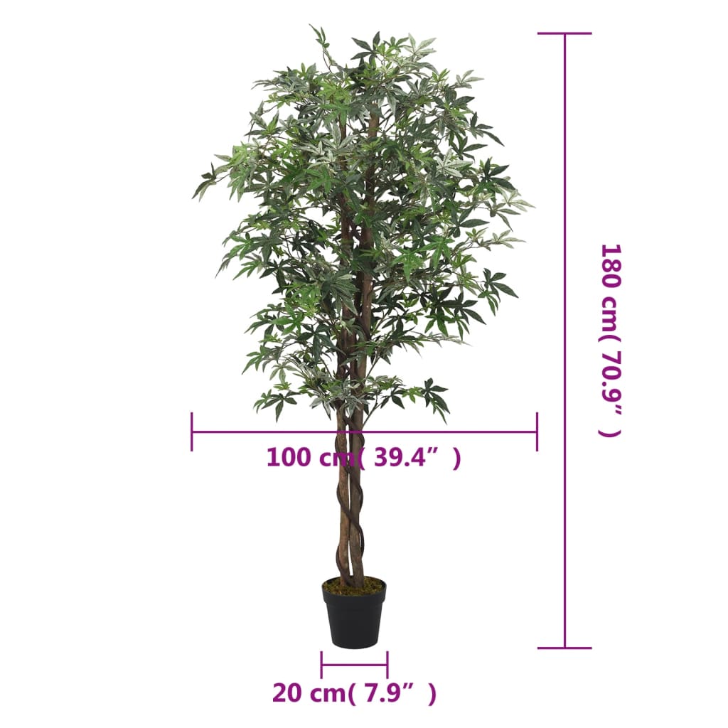 Kunstplant esdoornboom 672 bladeren 180 cm groen is nu te koop bij PeponiXL, paradijselijk wonen!