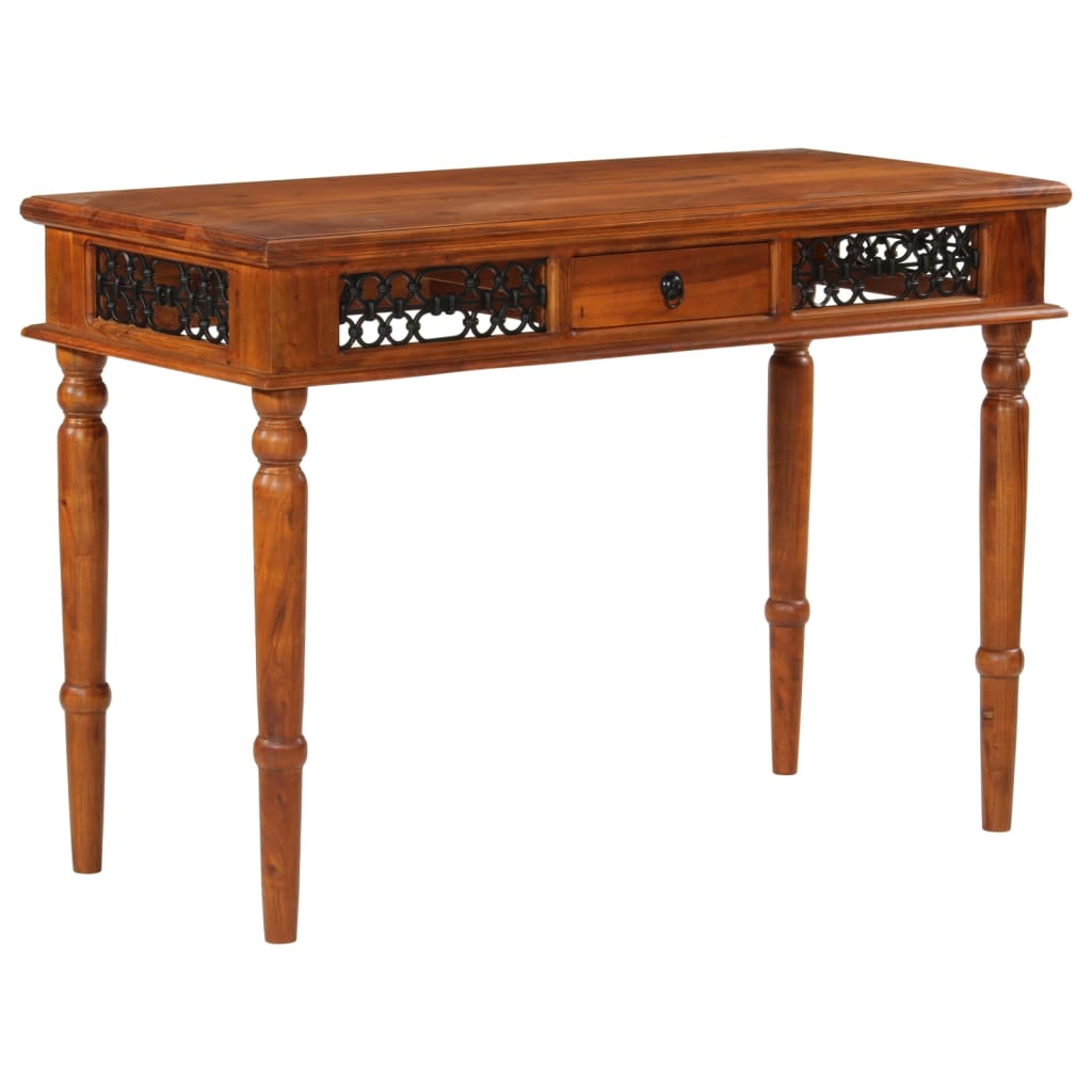 Bureau met lade 110x50x76 cm massief acaciahout is nu te koop bij PeponiXL, paradijselijk wonen!