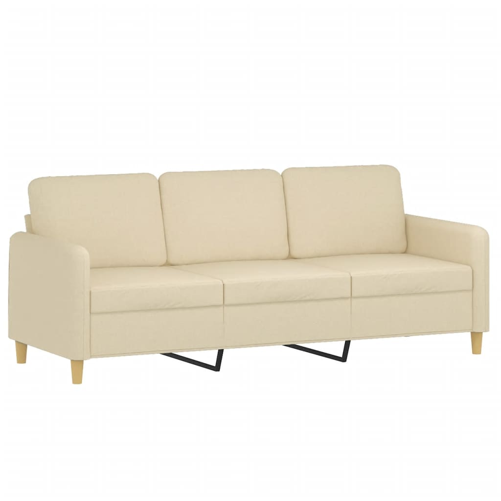 Driezitsbank 180 cm stof crèmekleurig is nu te koop bij PeponiXL, paradijselijk wonen!