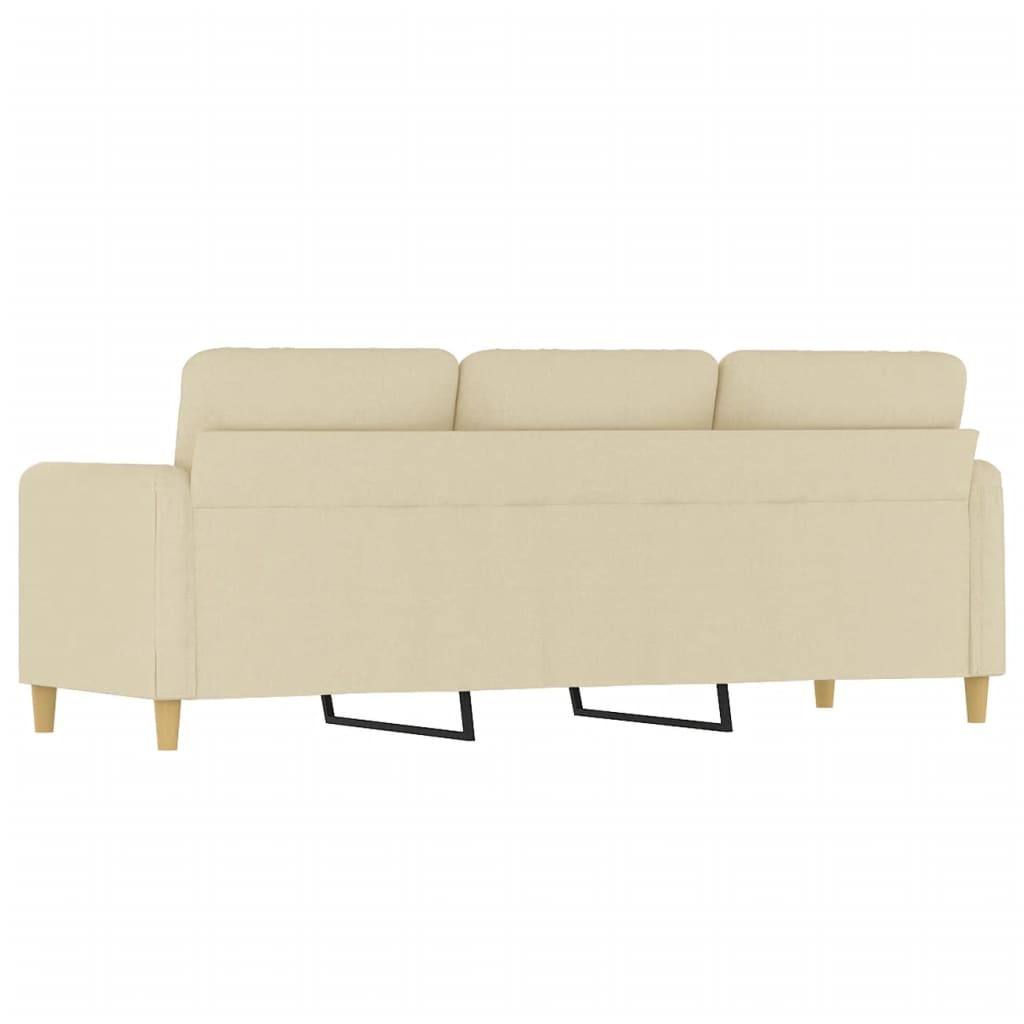 Driezitsbank 180 cm stof crèmekleurig is nu te koop bij PeponiXL, paradijselijk wonen!