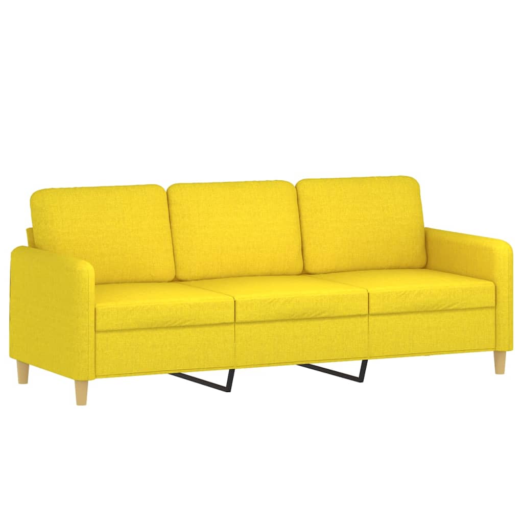 Driezitsbank 180 cm stof lichtgeel is nu te koop bij PeponiXL, paradijselijk wonen!