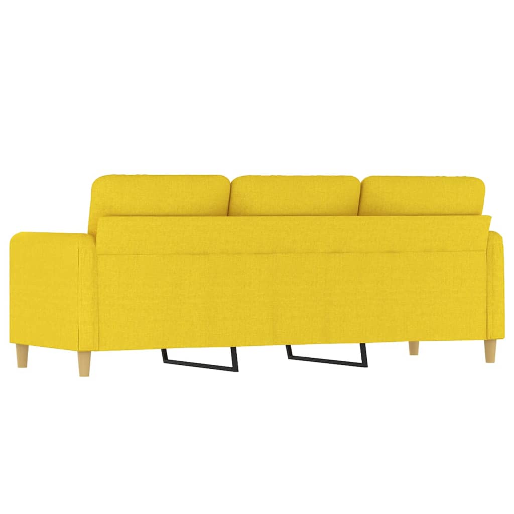 Driezitsbank 180 cm stof lichtgeel is nu te koop bij PeponiXL, paradijselijk wonen!