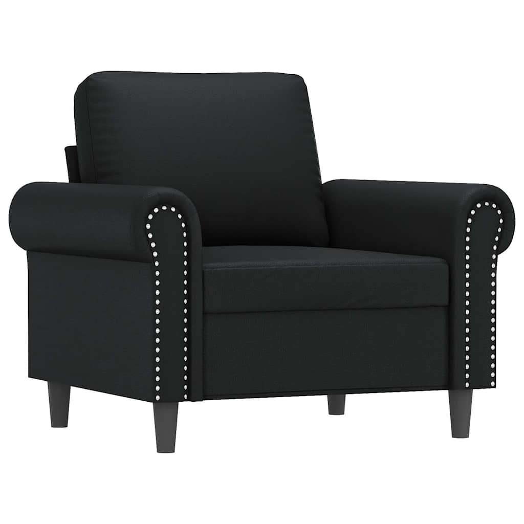 Fauteuil 60 cm kunstleer zwart is nu te koop bij PeponiXL, paradijselijk wonen!
