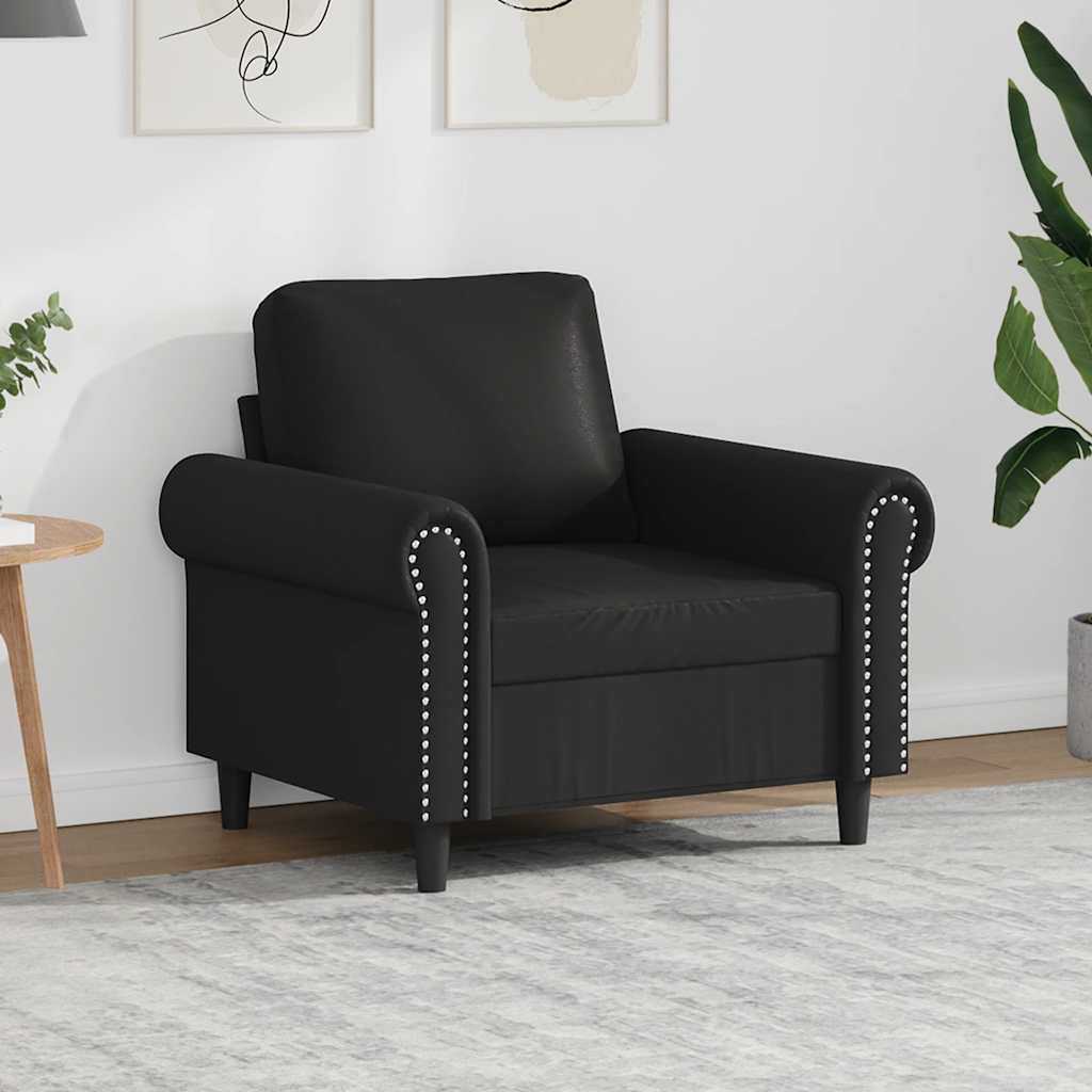 Fauteuil 60 cm kunstleer zwart is nu te koop bij PeponiXL, paradijselijk wonen!