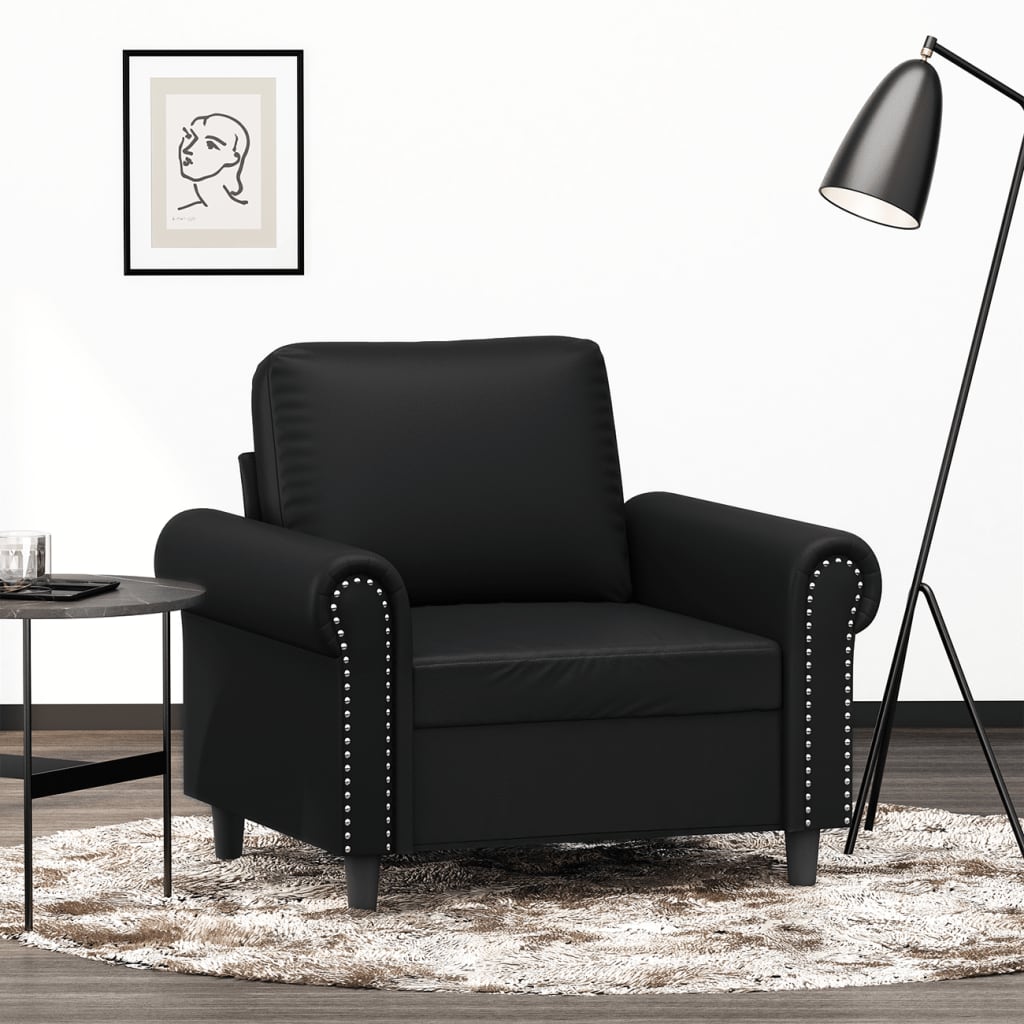 Fauteuil 60 cm kunstleer zwart is nu te koop bij PeponiXL, paradijselijk wonen!