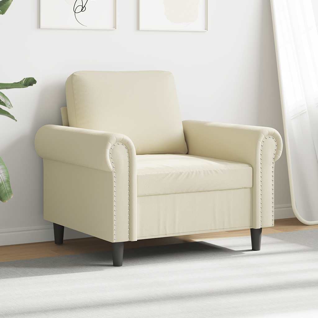 Fauteuil 60 cm kunstleer crèmekleurig is nu te koop bij PeponiXL, paradijselijk wonen!