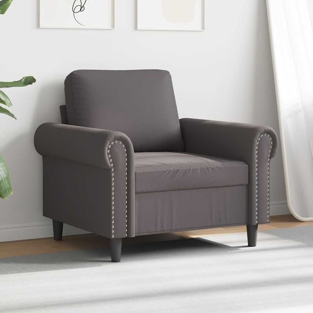 Fauteuil 60 cm kunstleer grijs is nu te koop bij PeponiXL, paradijselijk wonen!