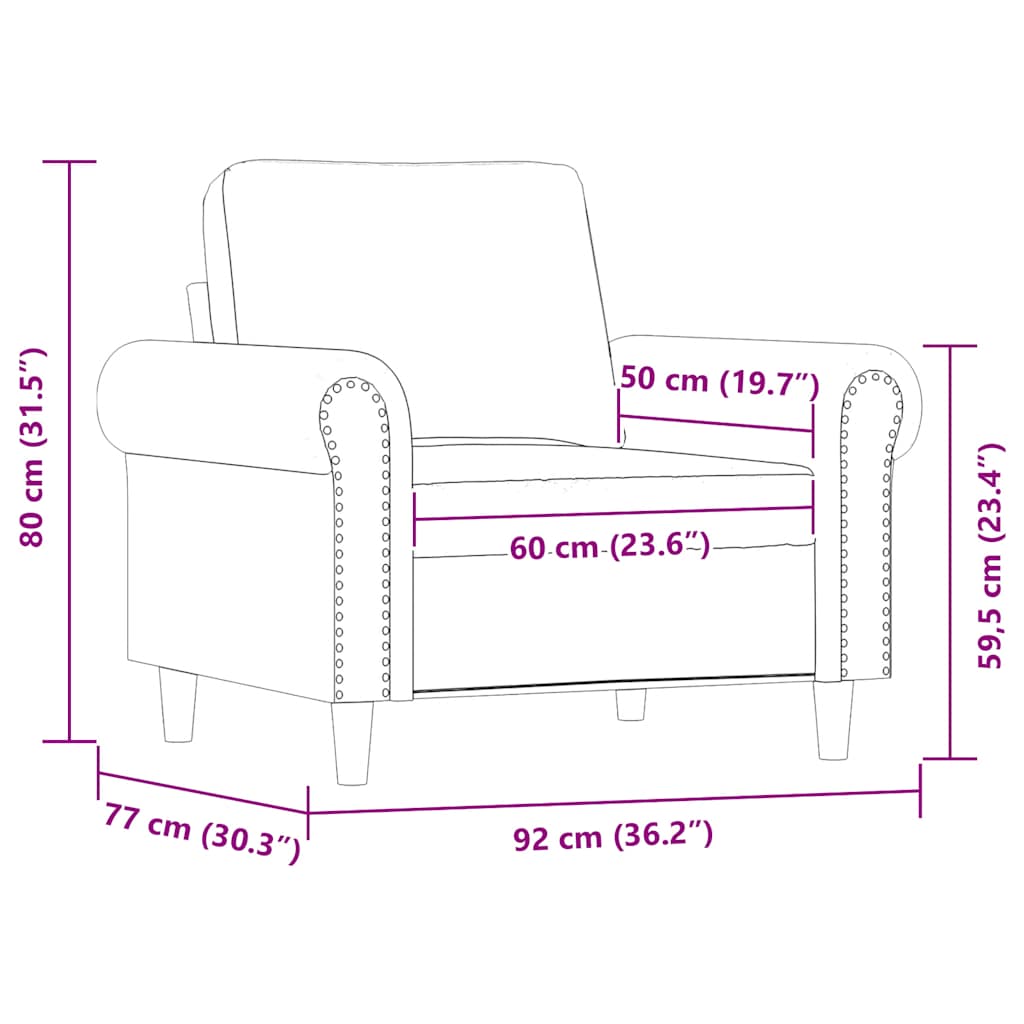 Fauteuil 60 cm kunstleer grijs is nu te koop bij PeponiXL, paradijselijk wonen!