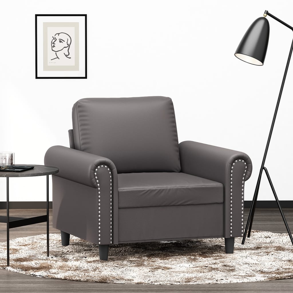 Fauteuil 60 cm kunstleer grijs is nu te koop bij PeponiXL, paradijselijk wonen!