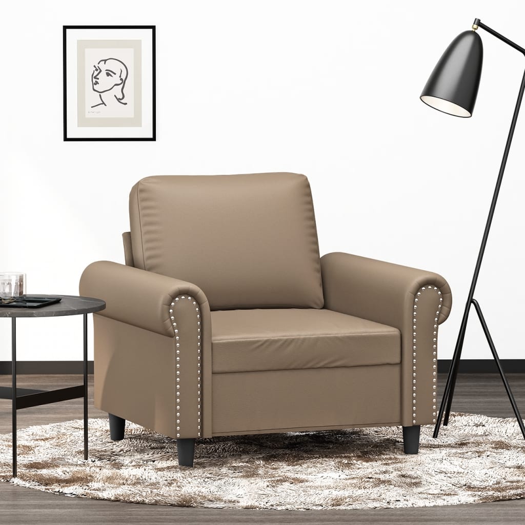 Fauteuil 60 cm kunstleer cappuccinokleurig is nu te koop bij PeponiXL, paradijselijk wonen!