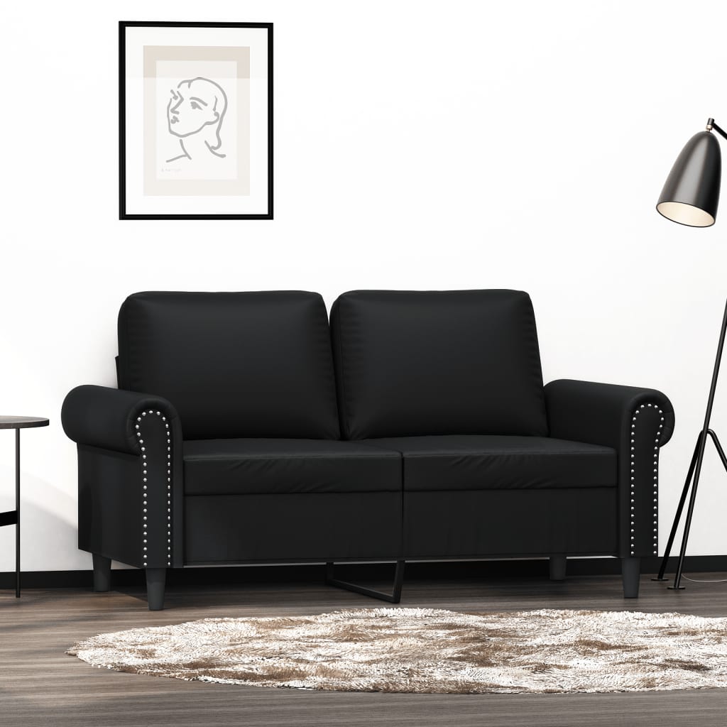 Tweezitsbank 120 cm kunstleer zwart is nu te koop bij PeponiXL, paradijselijk wonen!