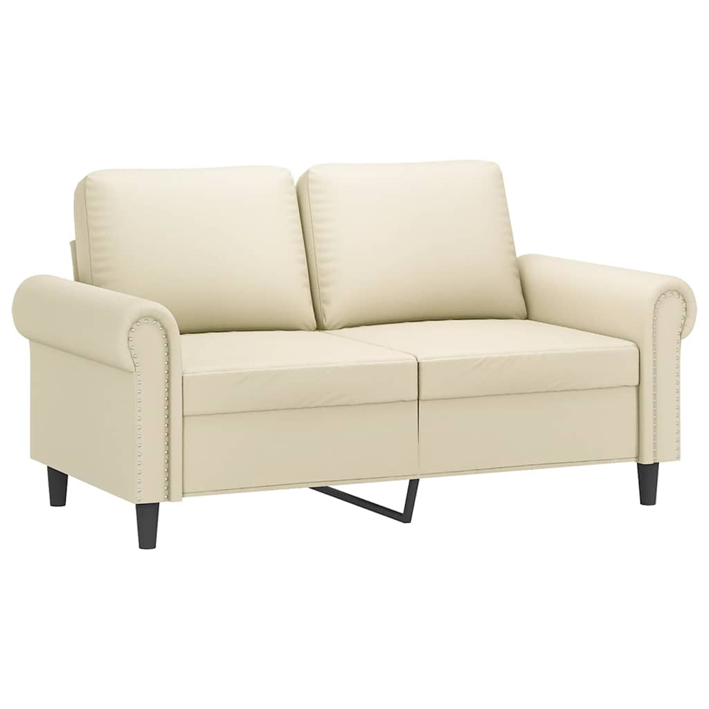 Tweezitsbank 120 cm kunstleer crèmekleurig is nu te koop bij PeponiXL, paradijselijk wonen!