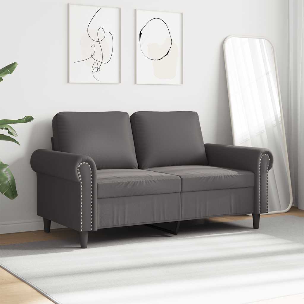 Tweezitsbank 120 cm kunstleer grijs is nu te koop bij PeponiXL, paradijselijk wonen!