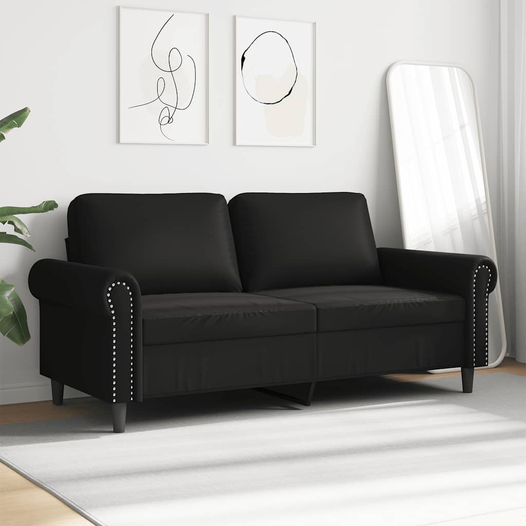 Tweezitsbank 140 cm kunstleer zwart is nu te koop bij PeponiXL, paradijselijk wonen!