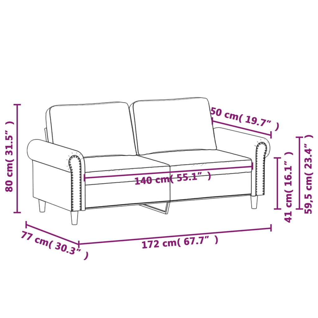 Tweezitsbank 140 cm kunstleer crèmekleurig is nu te koop bij PeponiXL, paradijselijk wonen!