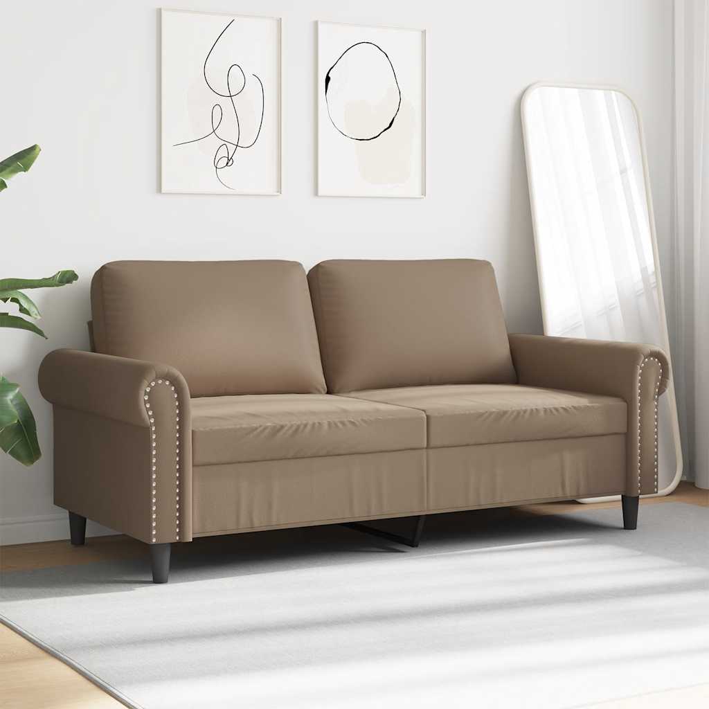 Tweezitsbank 140 cm kunstleer cappuccinokleurig is nu te koop bij PeponiXL, paradijselijk wonen!