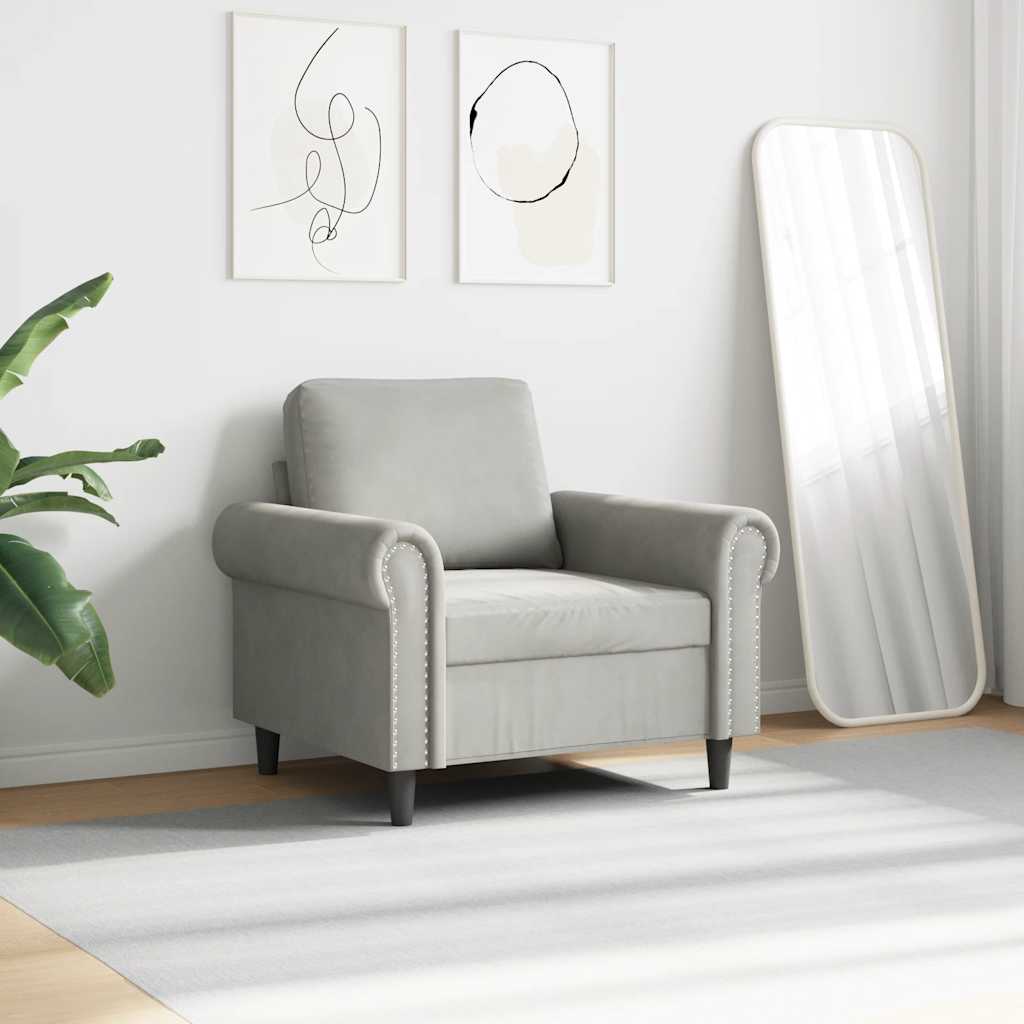 Fauteuil 60 cm fluweel lichtgrijs is nu te koop bij PeponiXL, paradijselijk wonen!