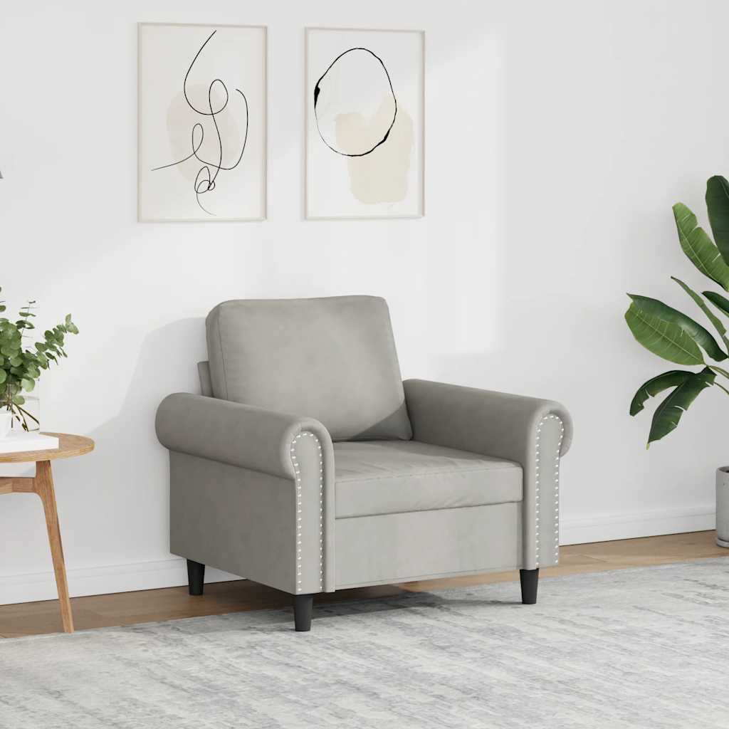 Fauteuil 60 cm fluweel lichtgrijs is nu te koop bij PeponiXL, paradijselijk wonen!
