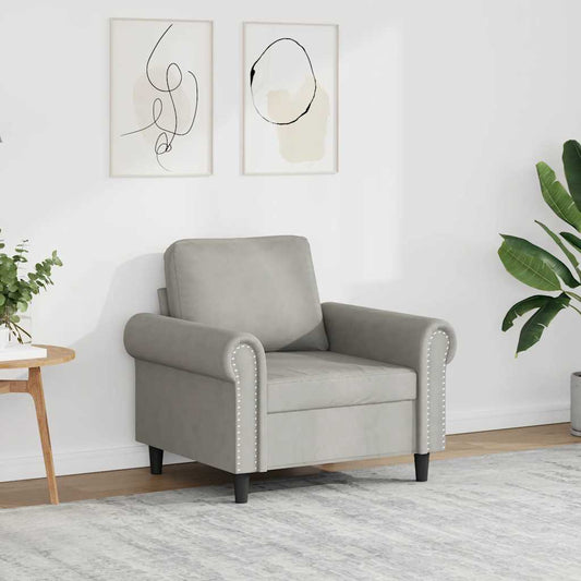 Fauteuil 60 cm fluweel lichtgrijs is nu te koop bij PeponiXL, paradijselijk wonen!
