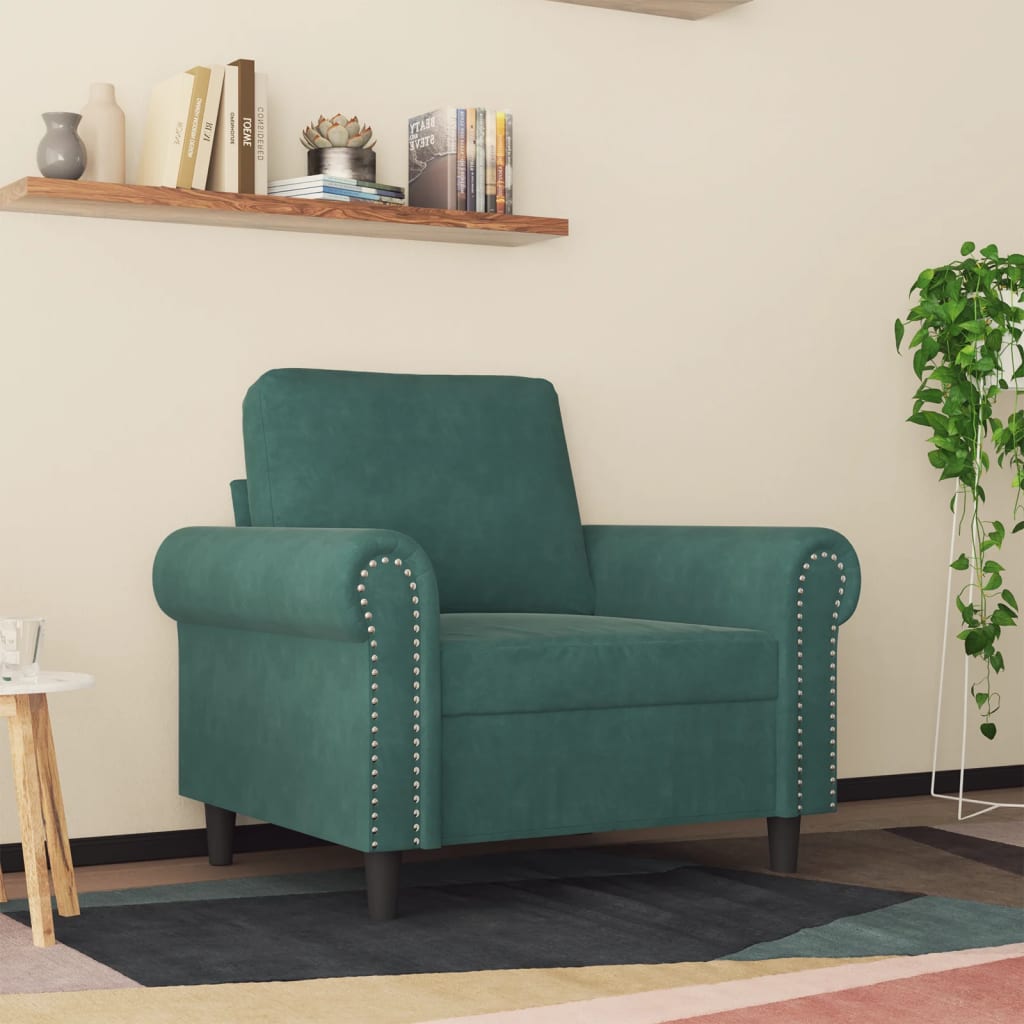 Fauteuil 60 cm fluweel donkergroen is nu te koop bij PeponiXL, paradijselijk wonen!