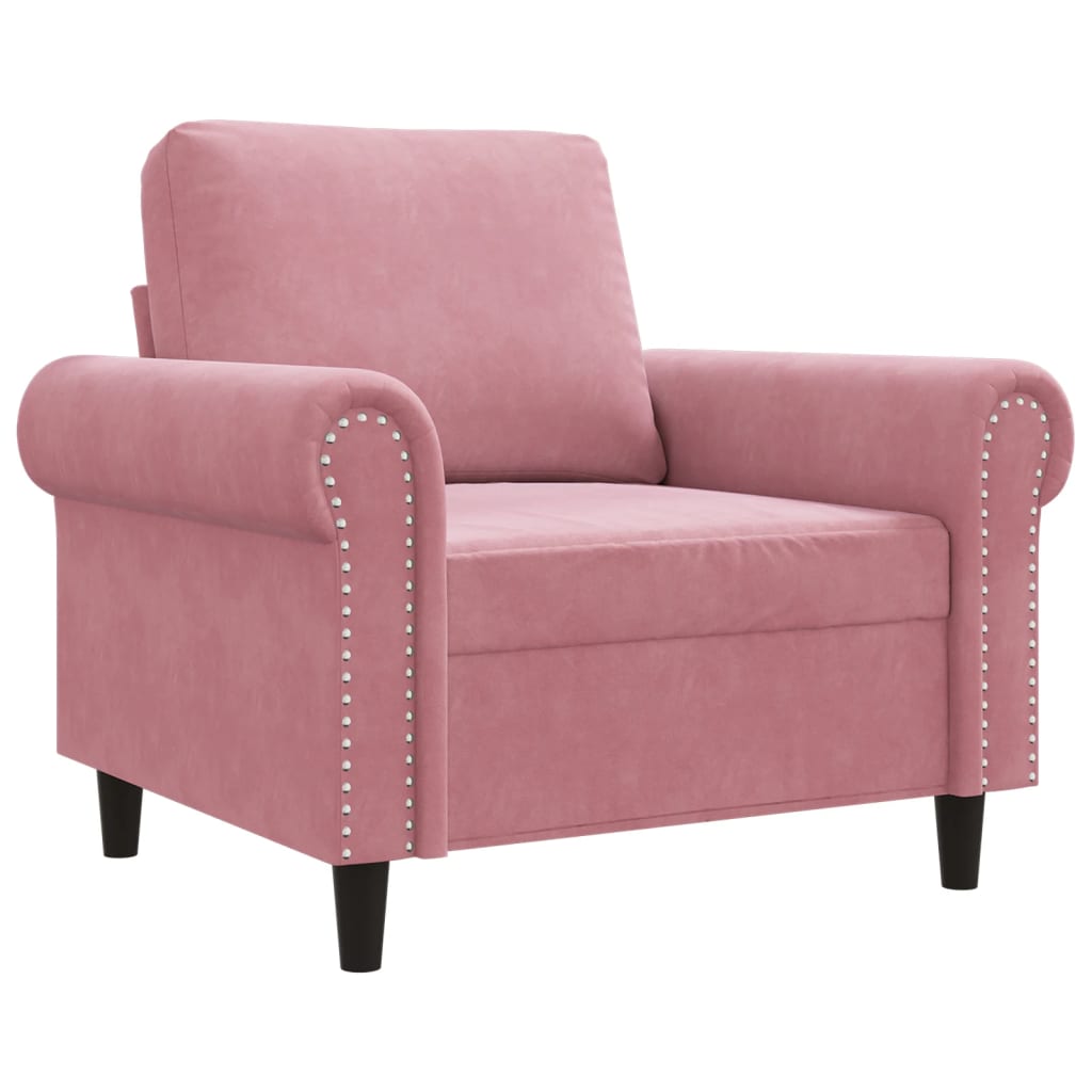 Fauteuil 60 cm fluweel roze is nu te koop bij PeponiXL, paradijselijk wonen!