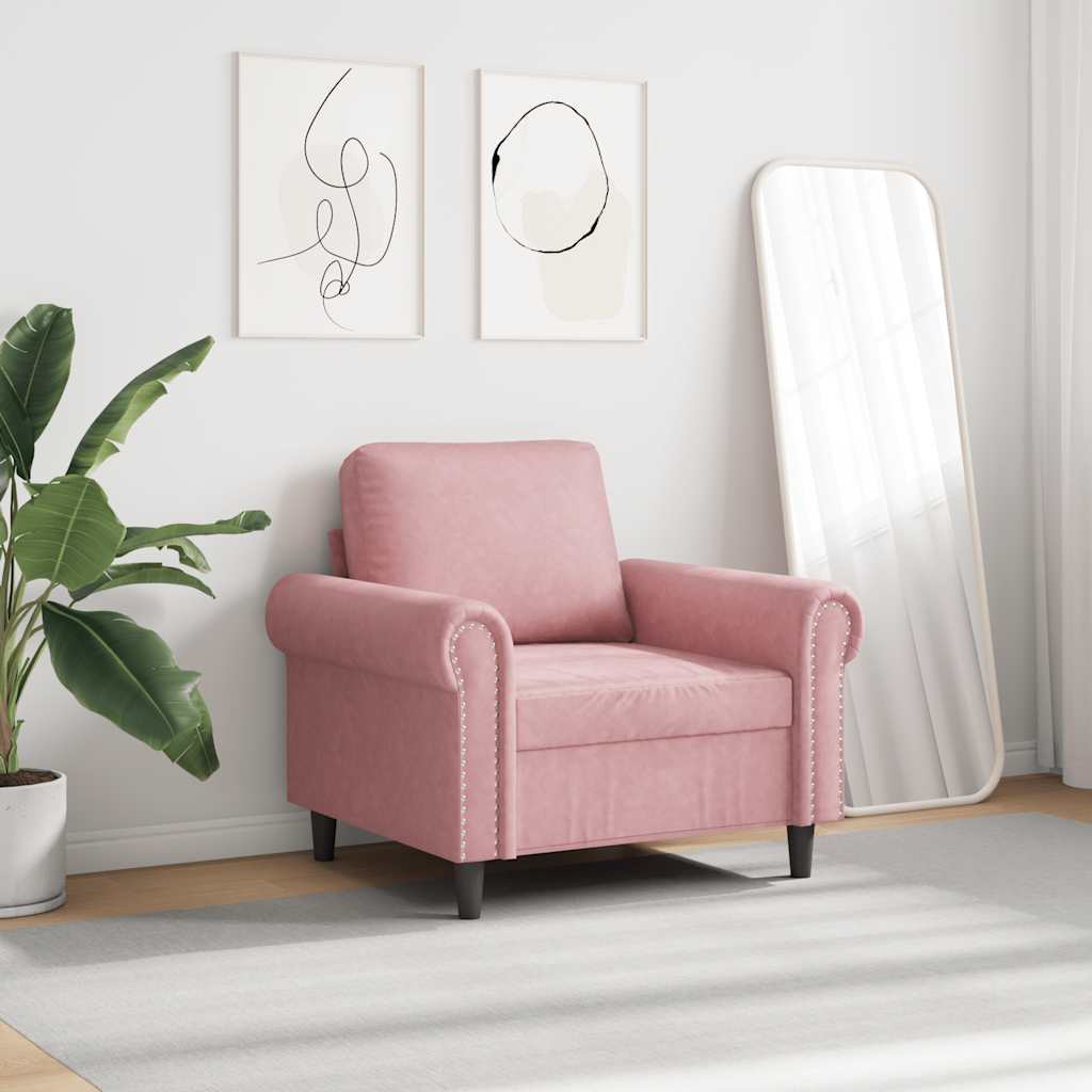 Fauteuil 60 cm fluweel roze is nu te koop bij PeponiXL, paradijselijk wonen!