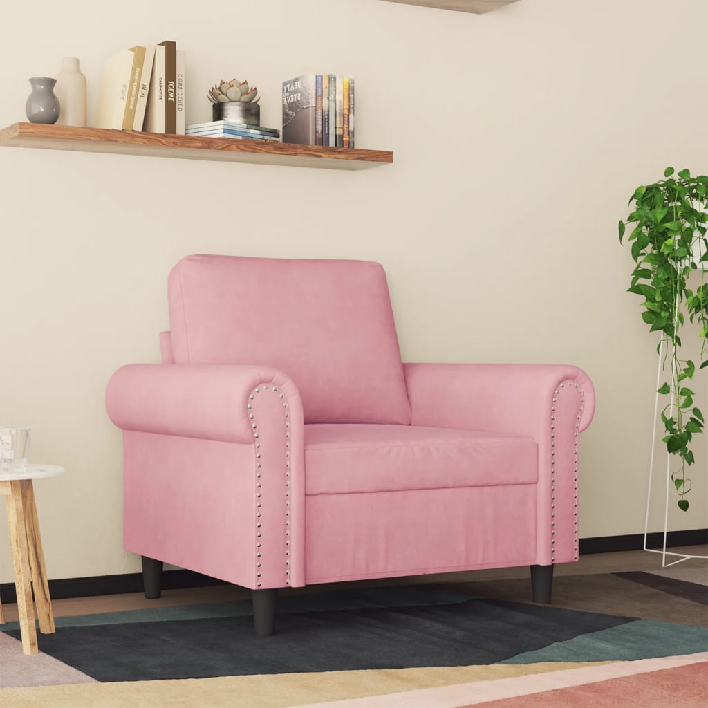 Fauteuil 60 cm fluweel roze is nu te koop bij PeponiXL, paradijselijk wonen!