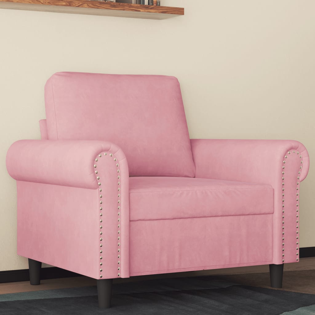 Fauteuil 60 cm fluweel roze is nu te koop bij PeponiXL, paradijselijk wonen!