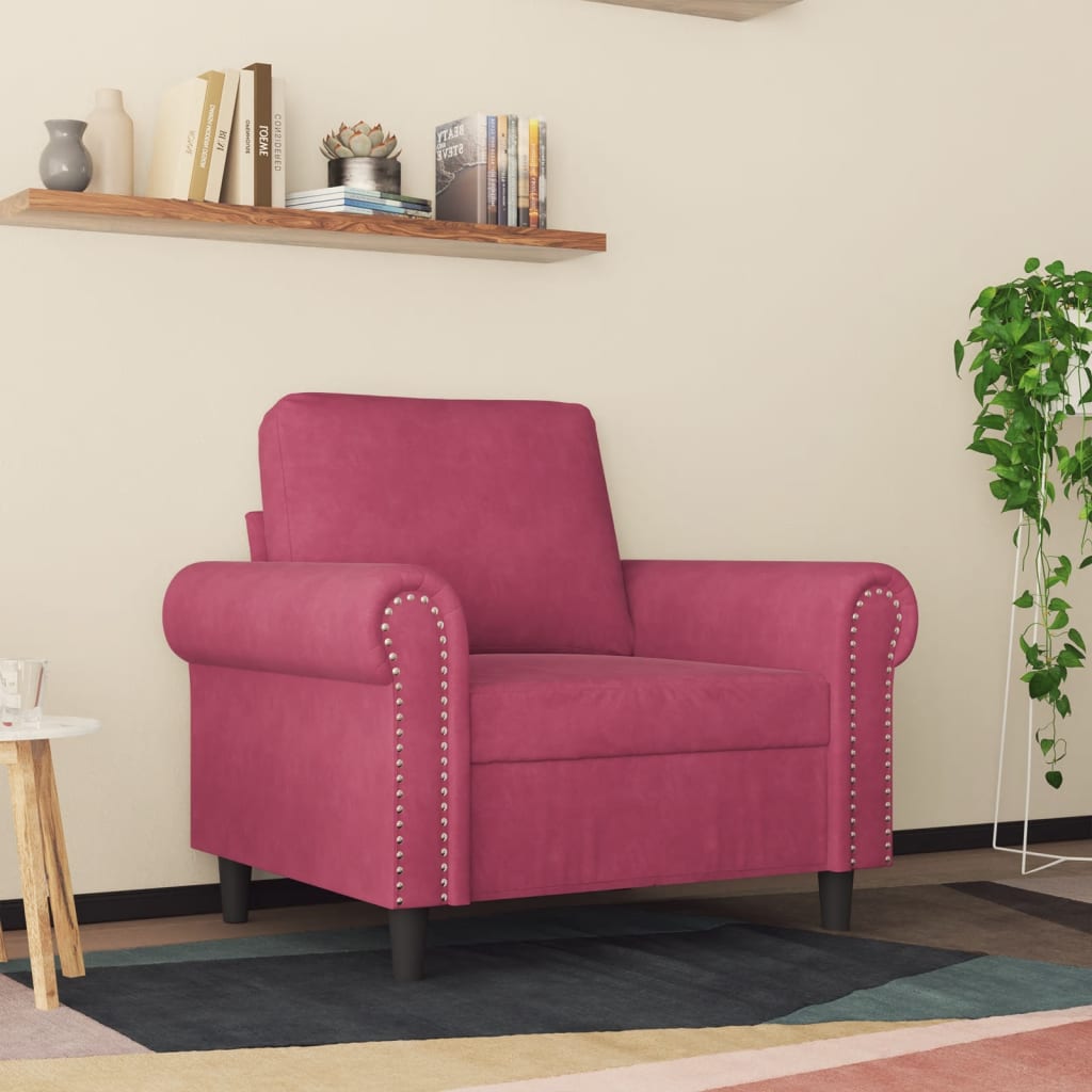 Fauteuil 60 cm fluweel wijnrood is nu te koop bij PeponiXL, paradijselijk wonen!