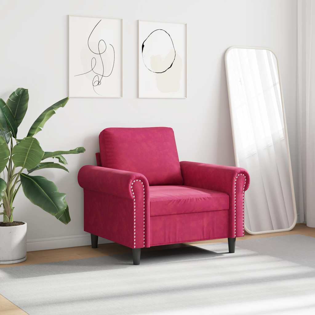 Fauteuil 60 cm fluweel wijnrood is nu te koop bij PeponiXL, paradijselijk wonen!