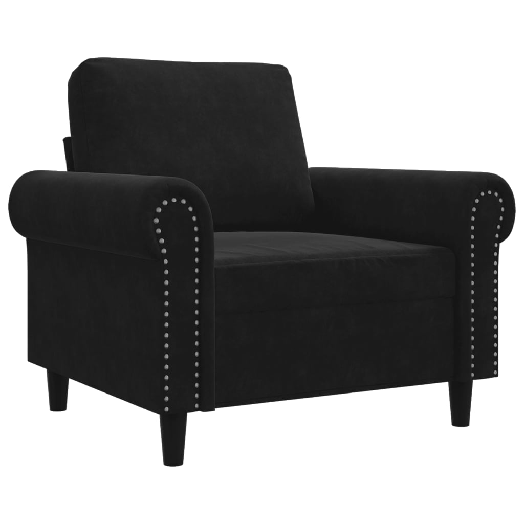 Fauteuil 60 cm fluweel zwart is nu te koop bij PeponiXL, paradijselijk wonen!