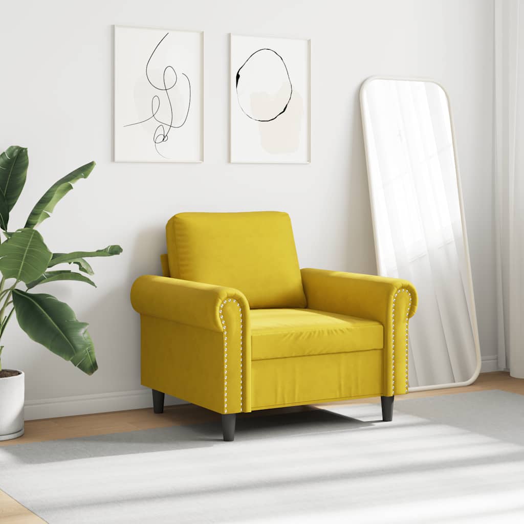 Fauteuil 60 cm fluweel geel is nu te koop bij PeponiXL, paradijselijk wonen!