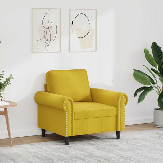 Fauteuil 60 cm fluweel geel is nu te koop bij PeponiXL, paradijselijk wonen!