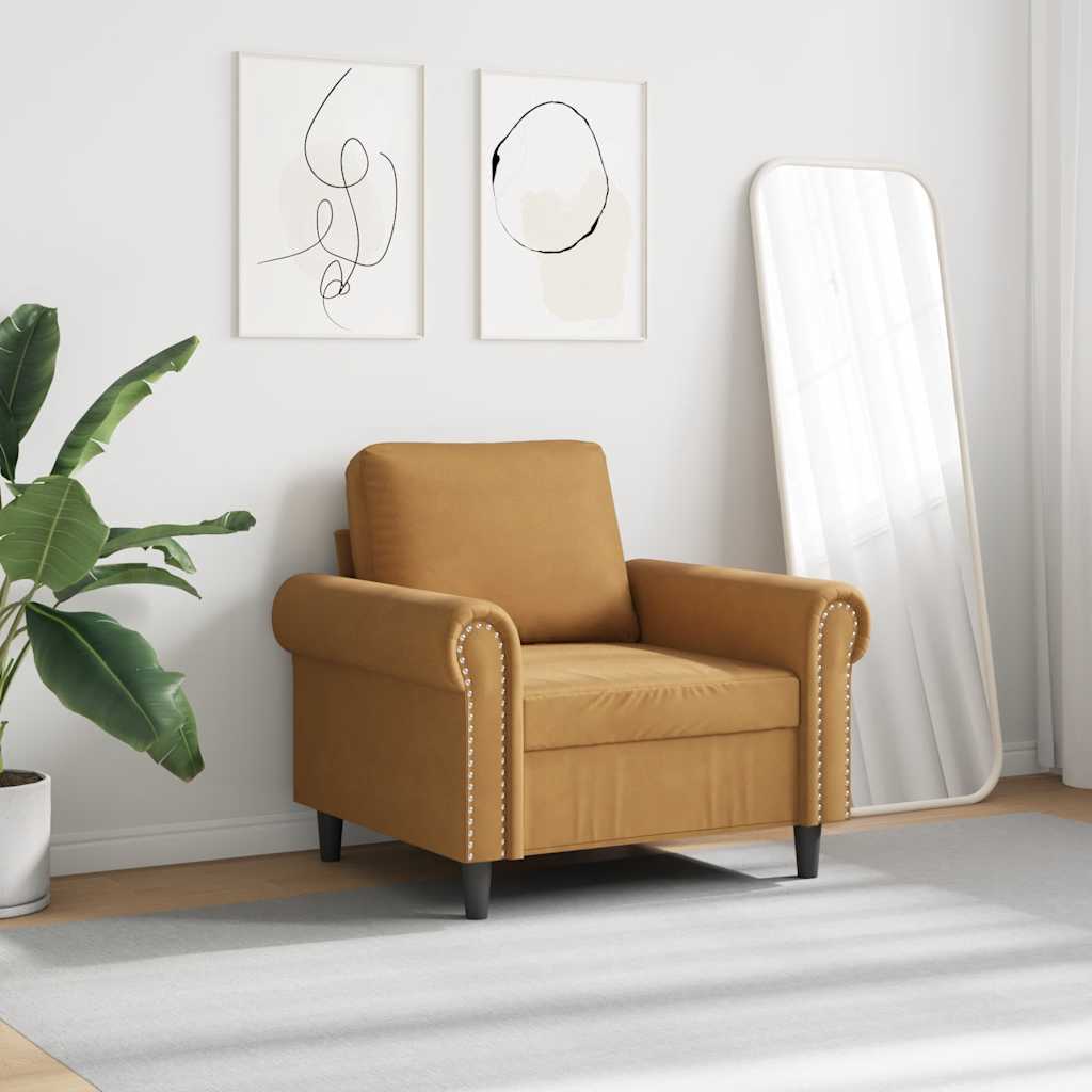 Fauteuil 60 cm fluweel bruin is nu te koop bij PeponiXL, paradijselijk wonen!