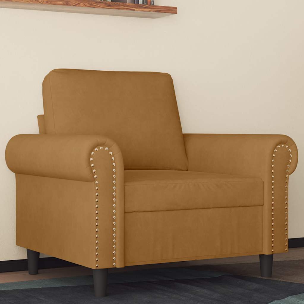 Fauteuil 60 cm fluweel bruin is nu te koop bij PeponiXL, paradijselijk wonen!