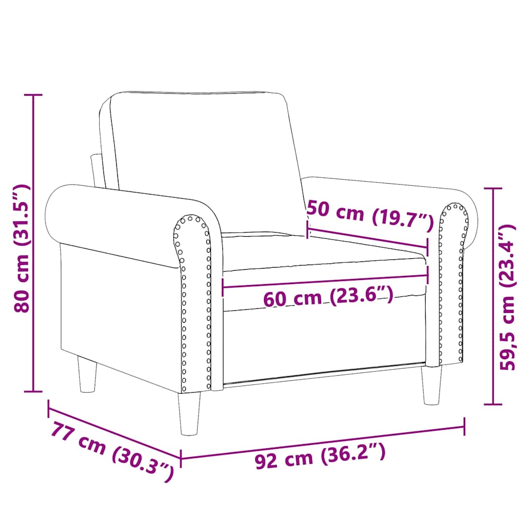Fauteuil 60 cm fluweel crèmekleurig is nu te koop bij PeponiXL, paradijselijk wonen!
