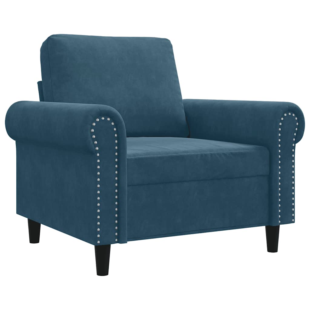 Fauteuil 60 cm fluweel blauw is nu te koop bij PeponiXL, paradijselijk wonen!