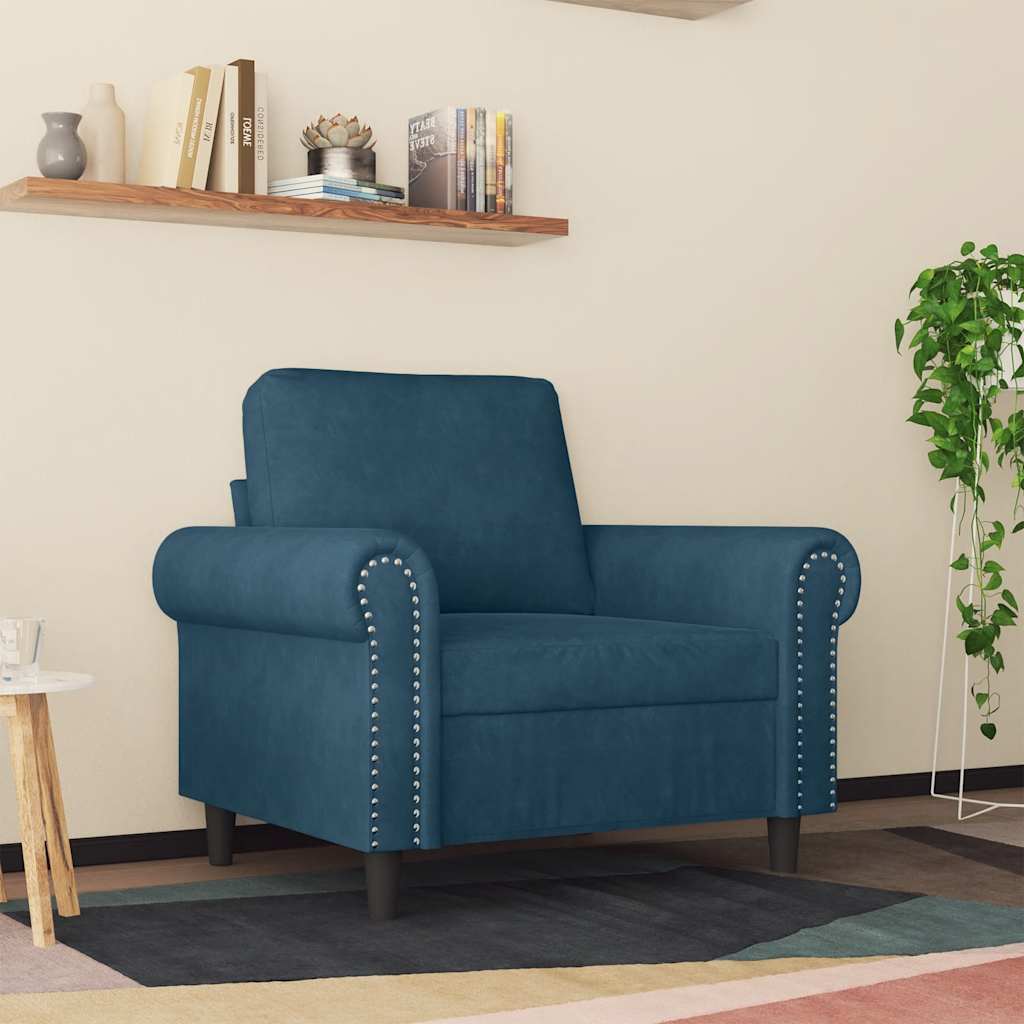 Fauteuil 60 cm fluweel blauw is nu te koop bij PeponiXL, paradijselijk wonen!