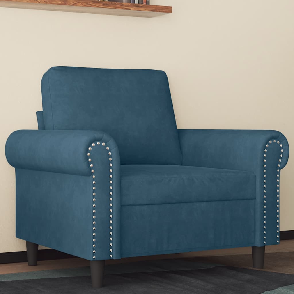 Fauteuil 60 cm fluweel blauw is nu te koop bij PeponiXL, paradijselijk wonen!