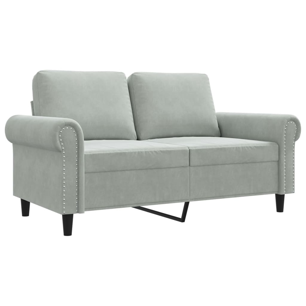 Tweezitsbank 120 cm fluweel lichtgrijs is nu te koop bij PeponiXL, paradijselijk wonen!