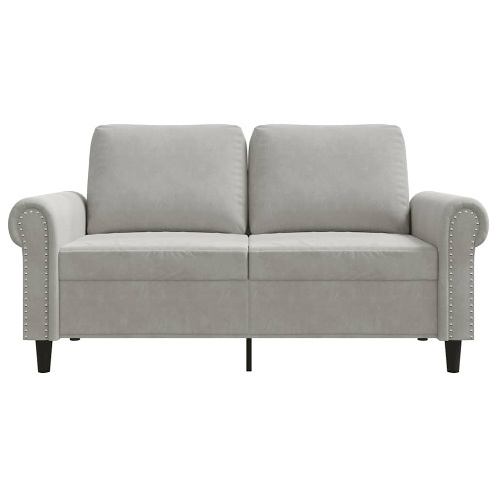 Tweezitsbank 120 cm fluweel lichtgrijs is nu te koop bij PeponiXL, paradijselijk wonen!