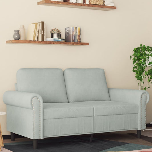 Tweezitsbank 120 cm fluweel lichtgrijs is nu te koop bij PeponiXL, paradijselijk wonen!