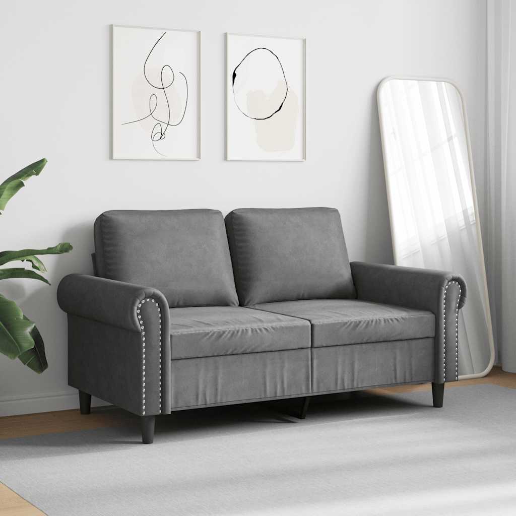 Tweezitsbank 120 cm fluweel donkergrijs is nu te koop bij PeponiXL, paradijselijk wonen!