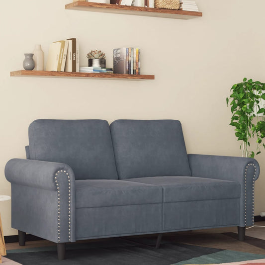 Tweezitsbank 120 cm fluweel donkergrijs is nu te koop bij PeponiXL, paradijselijk wonen!