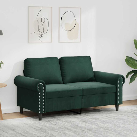 Tweezitsbank 120 cm fluweel donkergroen is nu te koop bij PeponiXL, paradijselijk wonen!