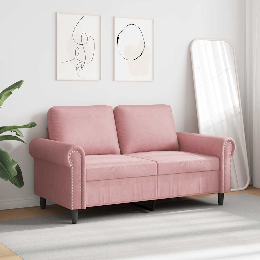 Tweezitsbank 120 cm fluweel roze is nu te koop bij PeponiXL, paradijselijk wonen!
