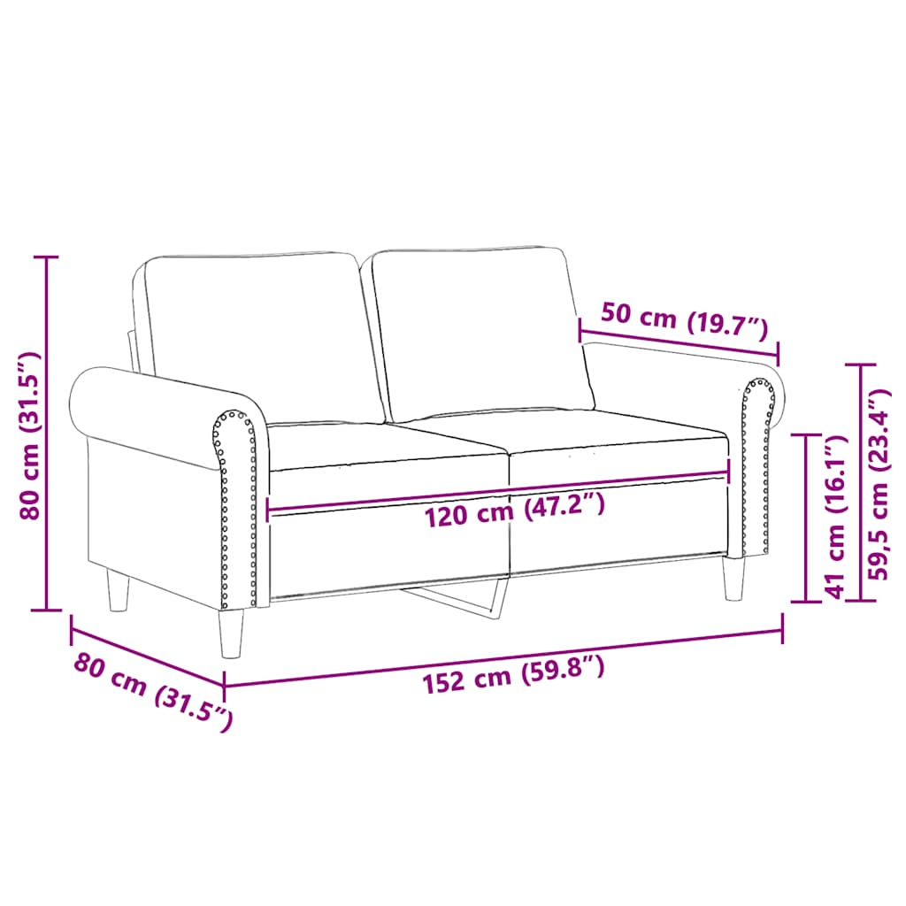 Tweezitsbank 120 cm fluweel roze is nu te koop bij PeponiXL, paradijselijk wonen!