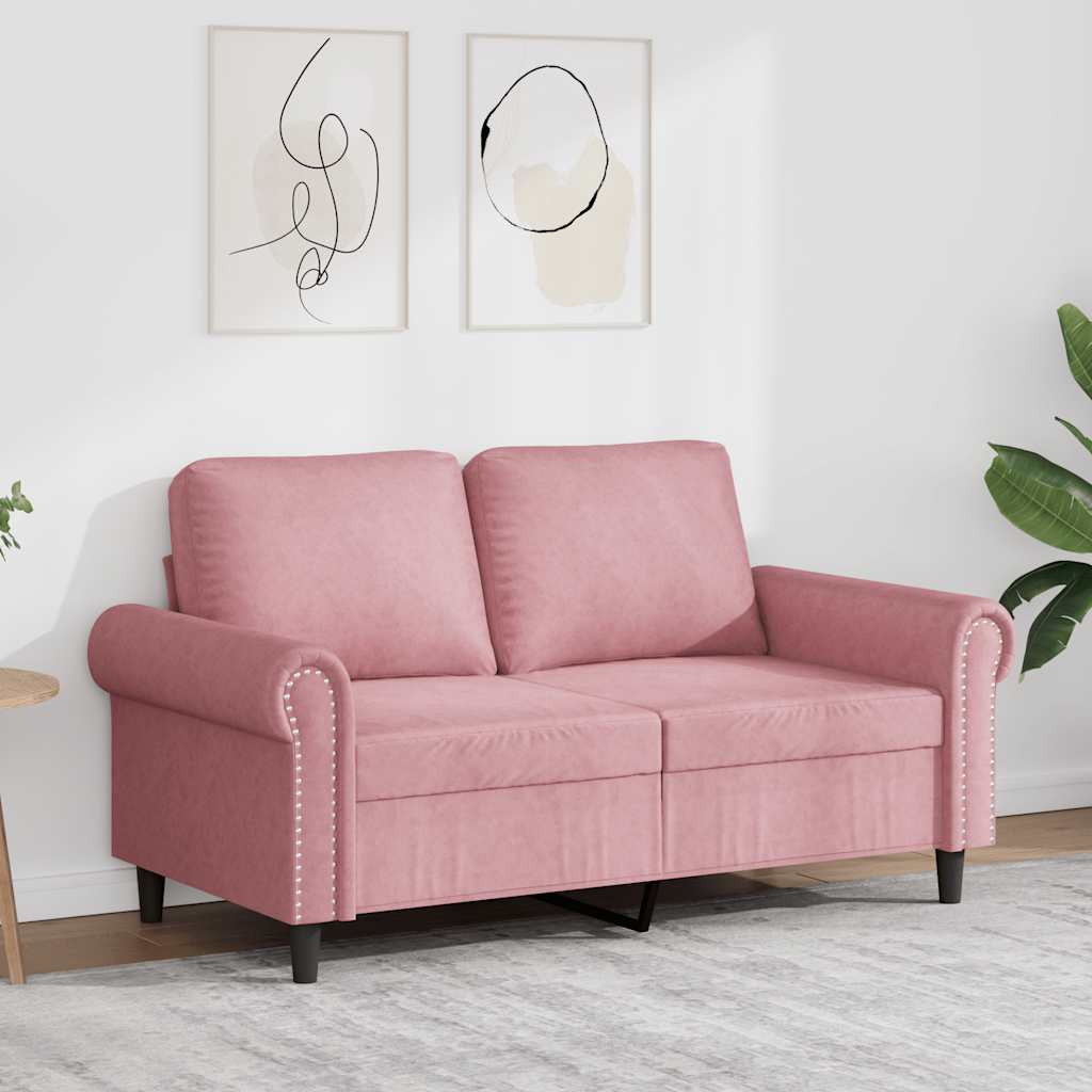 Tweezitsbank 120 cm fluweel roze is nu te koop bij PeponiXL, paradijselijk wonen!