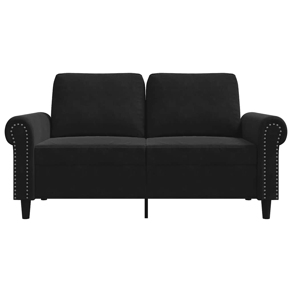 Tweezitsbank 120 cm fluweel zwart is nu te koop bij PeponiXL, paradijselijk wonen!